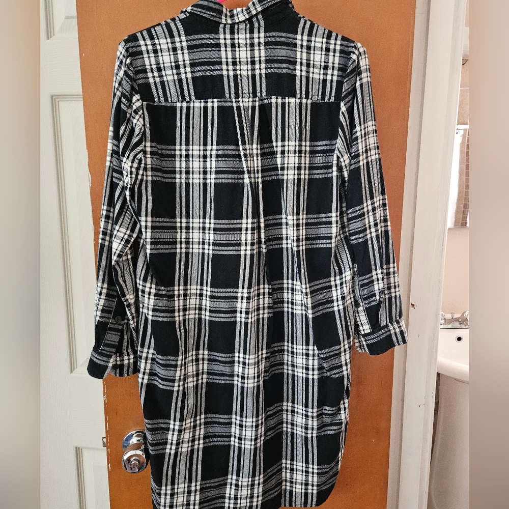 Madewell Flannel Daywalk Plaid Shirt Dress Size XS - Picture 6 of 6